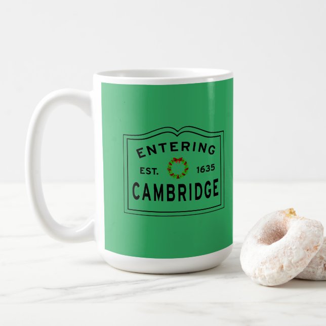 Mug Cambridge, MA Holiday Wreath (Avec donut)