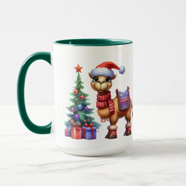 Mug Camel de Noël festif ajouter monogramme (Gauche)