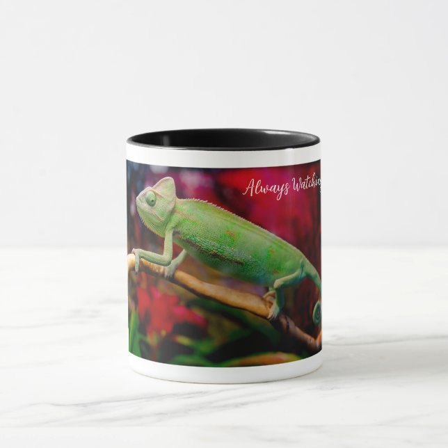 Mug Caméléon vert sur la branche (Centre)