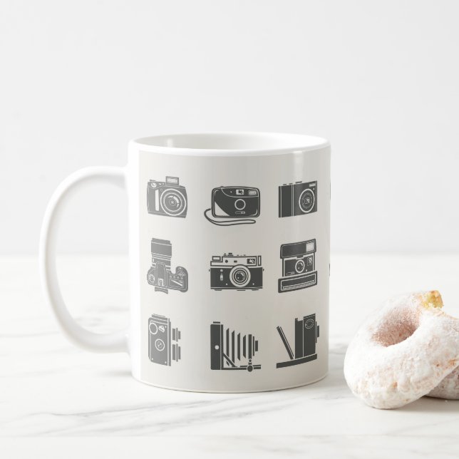 Mug Cameras Photographie Vintage (Avec donut)