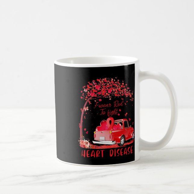 Mug Camion Avec Rubans Rouges Je Porte Rouge Pour Comb (Droite)