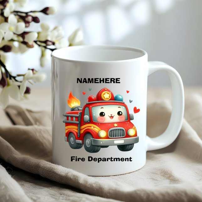 Mug Camion de caricature décoré dans le coeur (Créateur téléchargé)