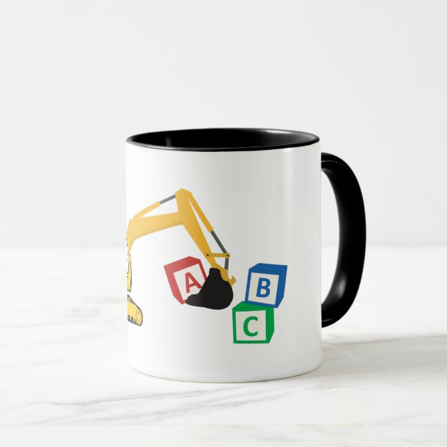 Mug Camion de construction d'excavateur ABC (Devant droit)