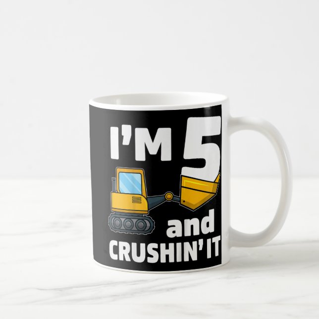 Mug Camion de construction pour enfants 5e anniversair (Droite)