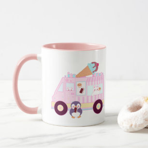 Mug Camion De Crème De Glace De Lapin Bleu Et Rose