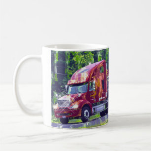 Mug Camion de fret rouge pour enfants et camionneurs