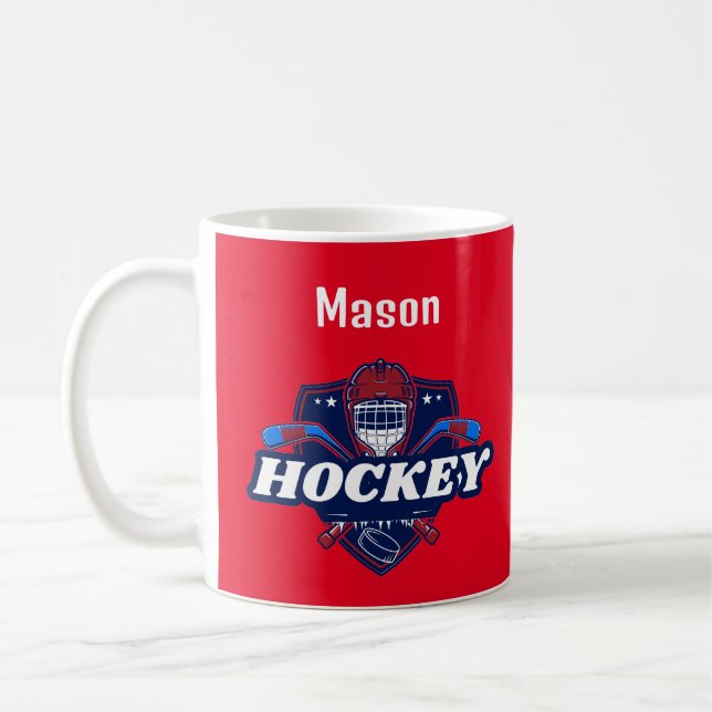 Mug Camion de hockey - Personnalisé -Ajouter le nom # (Gauche)