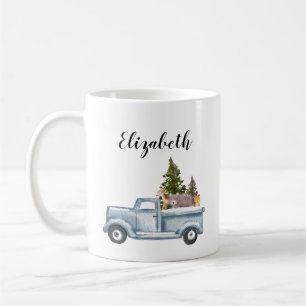 Mug Camion de Noël avec pins et animaux de forêt