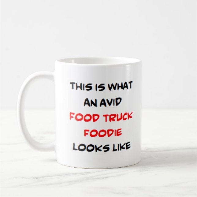 Mug camion de nourriture foodie, avide (Gauche)