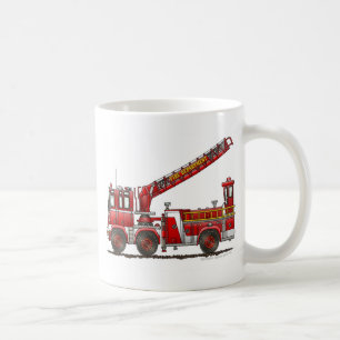 Mug Camion de pompiers de crochet et d'échelle