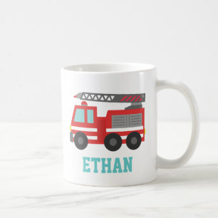 Mug Camion de pompiers rouge mignon pour les petits po