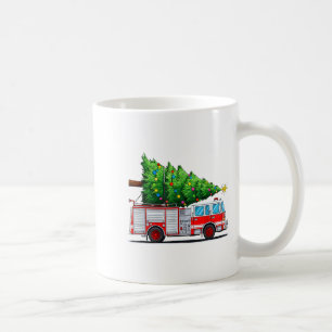 Mug Camion de pompiers Sapin de Noël Lumières Noël Pom