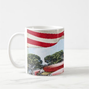Mug Camion de ramassage rouge : Drapeau américain Vint