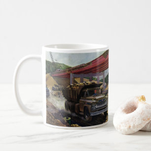 Mug Camion de vidange vintage d'entreprise sur un chan