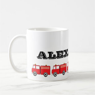 Mug Camion d'incendie rouge personnalisé
