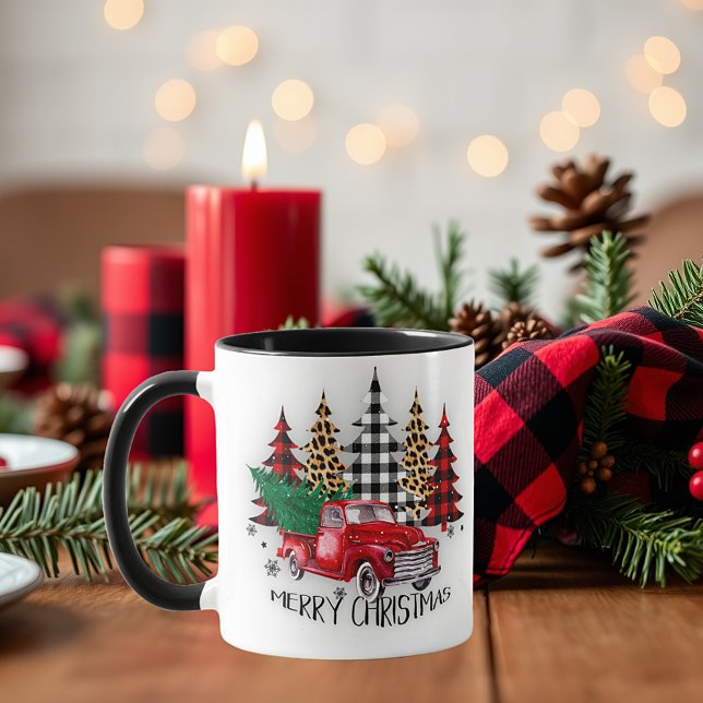 Mug Camion et arbres de Noël joyeux (Créateur téléchargé)
