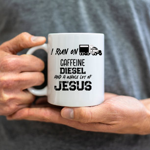 Mug Camion FUNNY Caffeine Diesel Et Jesus Grunge