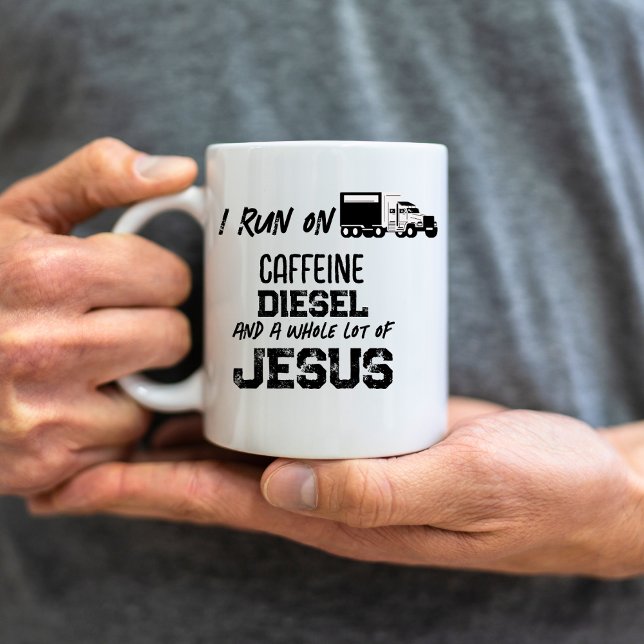 Mug Camion FUNNY Caffeine Diesel Et Jesus Grunge (Créateur téléchargé)