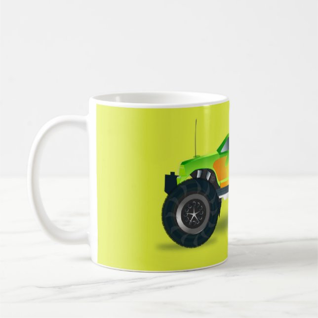 Mug Camion Monster sur le vert citron (Gauche)