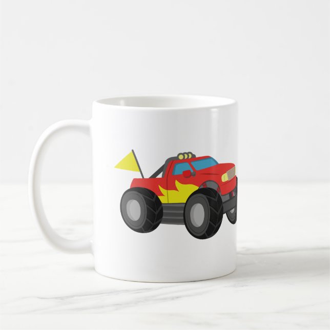 Mug Camion Monstre Rouge de Course, pour les garçons c (Gauche)