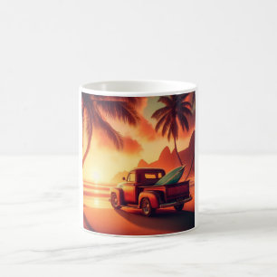 Mug camionnette vintage tropical/Hawaiien surf