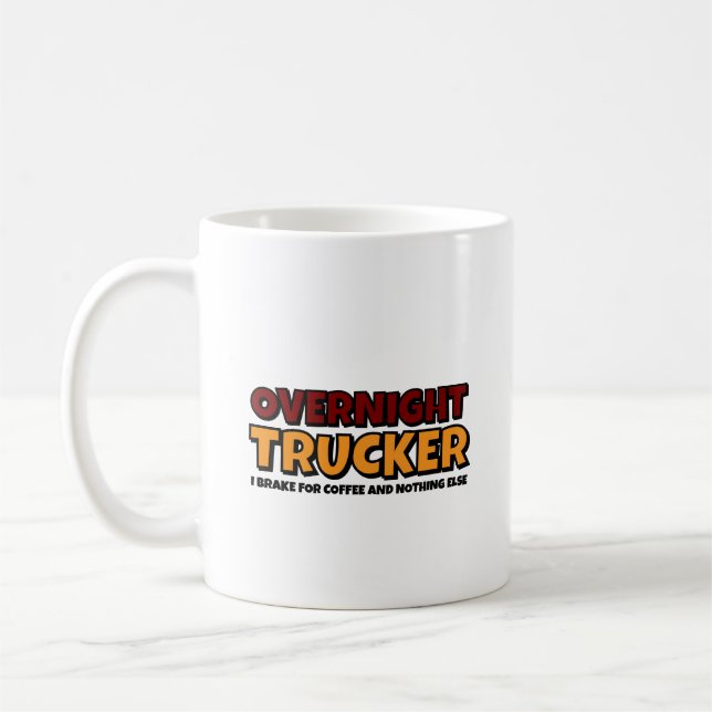 Mug Camionneur de Nuit, Conducteur Drôle  (Gauche)