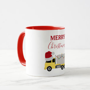 Mug Camions de transport de camion de Noël
