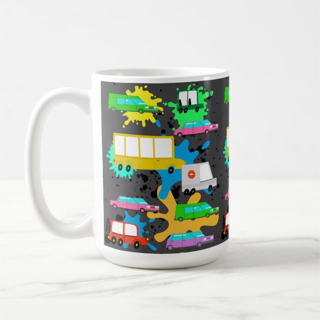 Mug camions et voitures et autobus (Gauche)