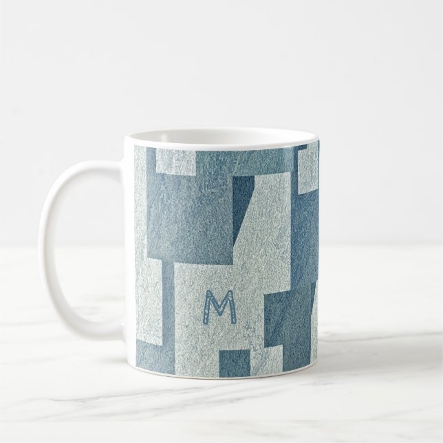 Mug Camions monogrammes personnalisés "Blue Concrete" (Gauche)