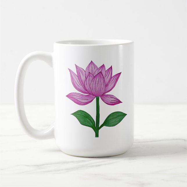 Mug Camiseta básia mujer, con flor rosada (Gauche)