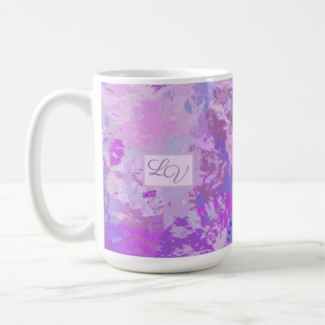 Mug Camo Abstrait tendance rose violet bleu (Gauche)