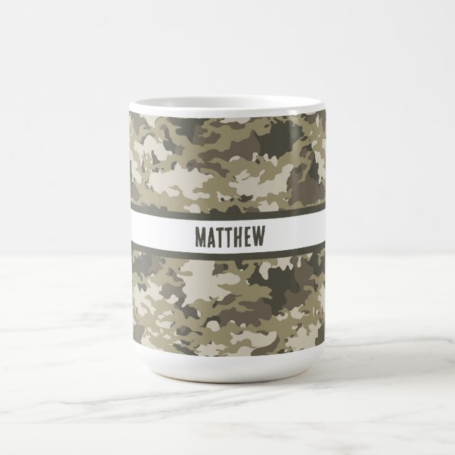 Mug Camo, camoflauge, Browns, Greens Personnalisé (Centre)