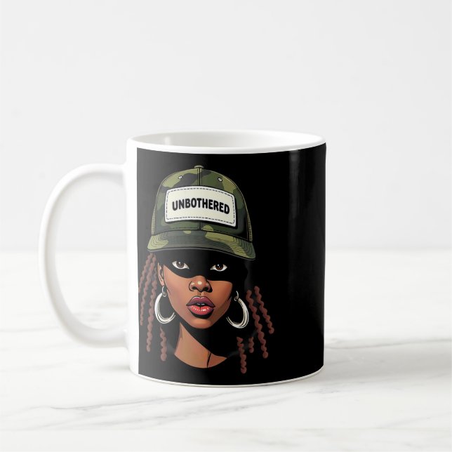 Mug Camo Juneteenth Indifférente Fille Noire Loc'd _7  (Gauche)