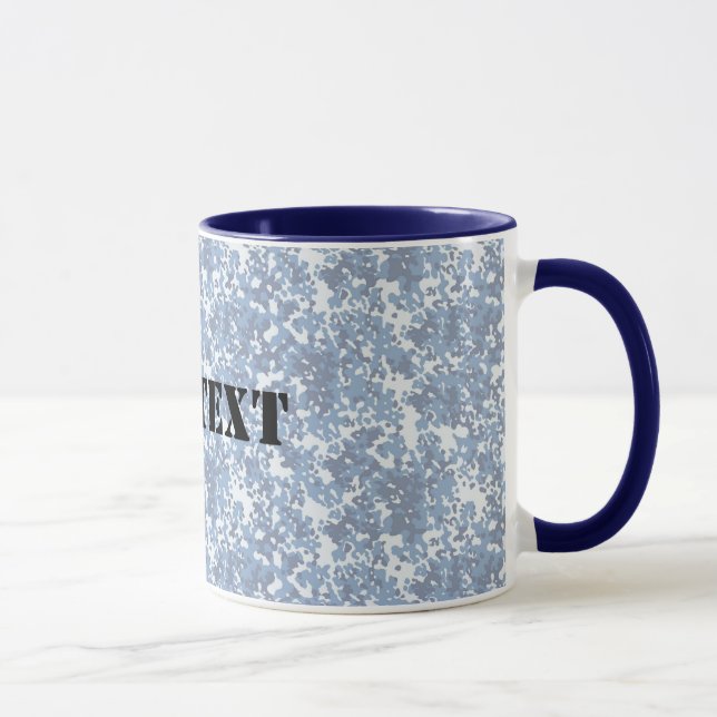 Mug Camouflage bleu ciel numérique (éclairé) (Droite)