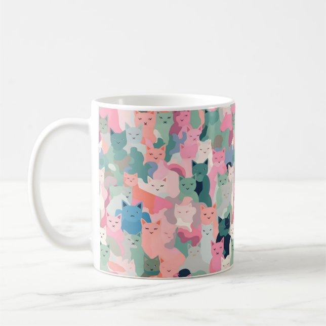 Mug Camouflage de chat Pastel Colours (Gauche)