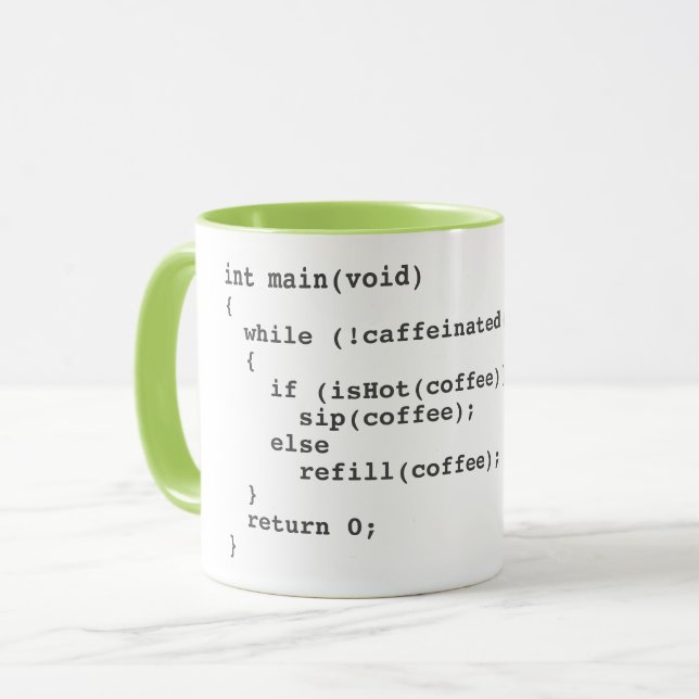 Mug Camouflage de code café pour les développeurs de l (Devant gauche)