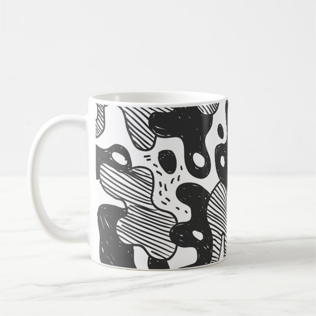 Mug Camouflage de Doodle Abstrait style noir (Gauche)
