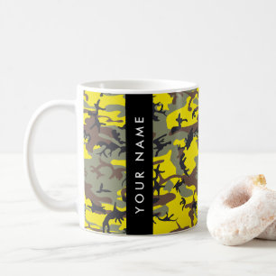 Mug Camouflage jaune et Brown Votre nom Personnalisez
