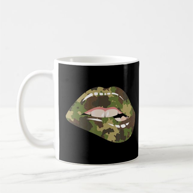Mug Camouflage Lèvres Bouche Militaire Corsage Camo Ba (Gauche)