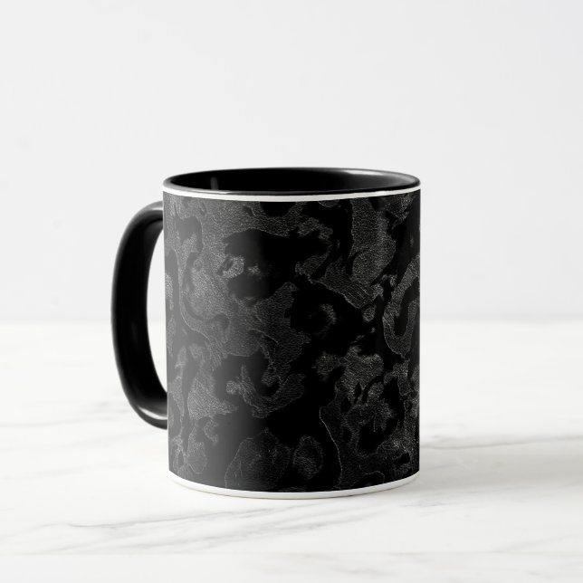 Mug Camouflage moderne Camo-noir et gris foncé (Devant gauche)
