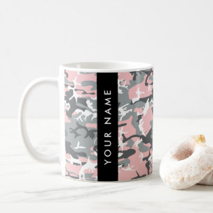 Mug Camouflage rose et gris Votre nom Personnalisez