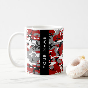 Mug Camouflage rouge et gris Votre nom Personnaliser