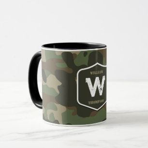 Mug Camouflage vert Camo Motif de l'armée Monogramme