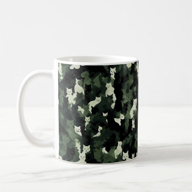 Mug Camouflage vert Motif Chat (Gauche)