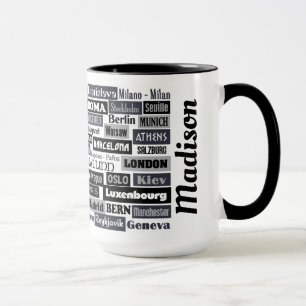 Mug Camouflages de nom personnalisé pour voyageur euro