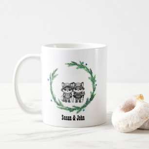 Mug Camp de germes d'hiver de Noël Nouveau Couple Fox