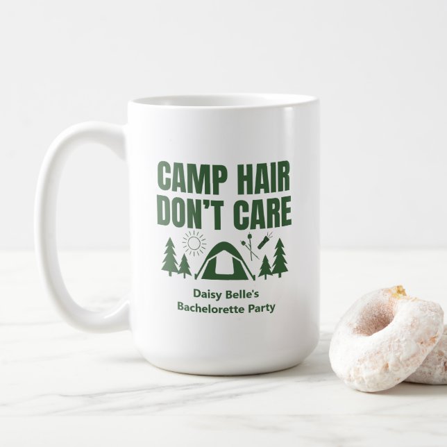 Mug Camp Hair Don't Care Bachelorette Green  (Avec donut)