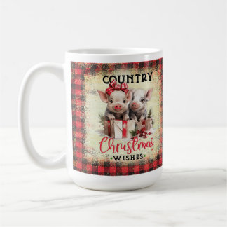 Mug Campagne de cochon Campagne Buffle de Noël Plaid