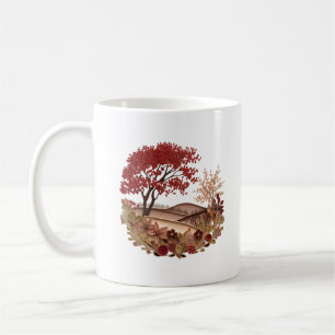 Mug Campagne en automne effet de design en quilling