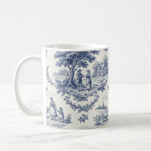 Mug Campagne française - Toile de campagne bleue et cr